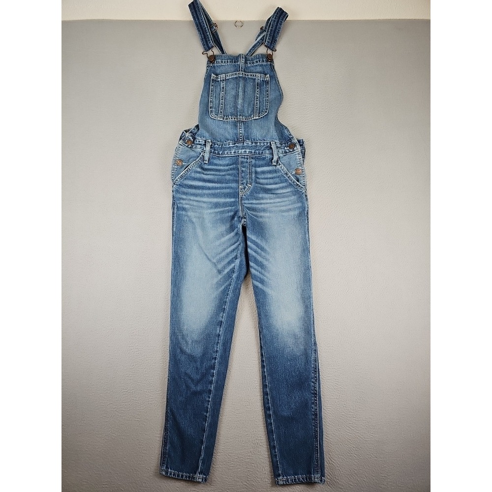 Abercrombie Fitch Overalls Women's Small Blue Ankle Straight Leg Skinny Denim